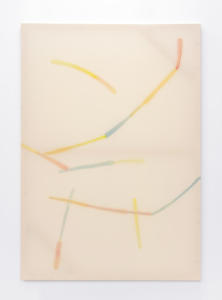 Kahina Loumi, Phénix, 2019. Peinture à l’huile, crayon gris, sur coton naturel, 2mx1.40m.