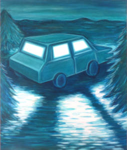 Lise Stoufflet - Lonely car - 60x50cm - 2020 - huile sur toile