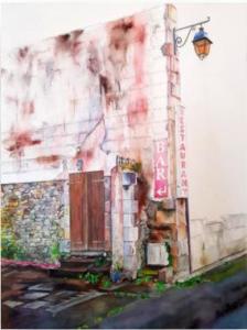 Cassandre Fournet - Porte sur cour, 2019 - Aquarelle - 55x65 cm